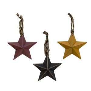 *Hanging Accessory Metal Star Ornaments Set of 3, 3.75”